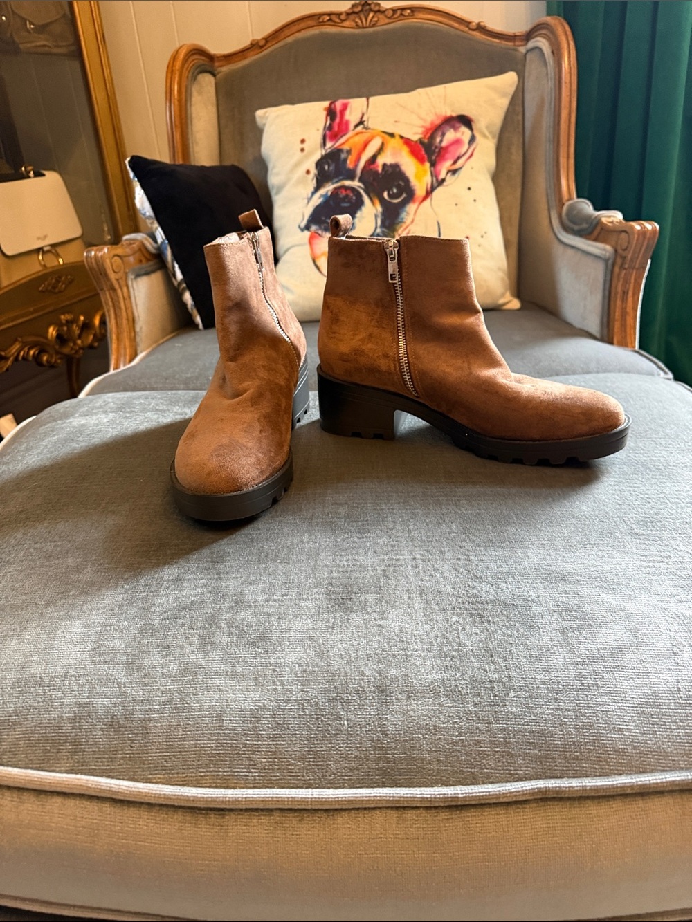 Brown Suede Ankle Boots